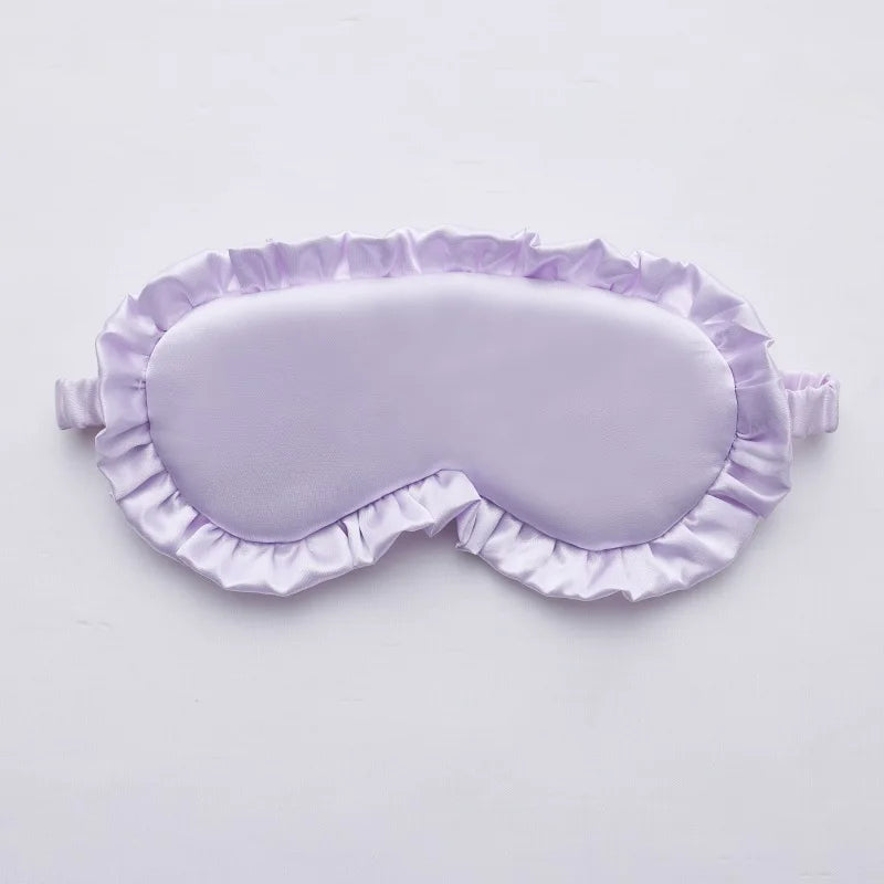 Ruffle Satin Sleep Mask — Purple
