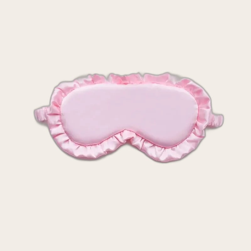 Ruffle Satin Sleep Mask — Pink